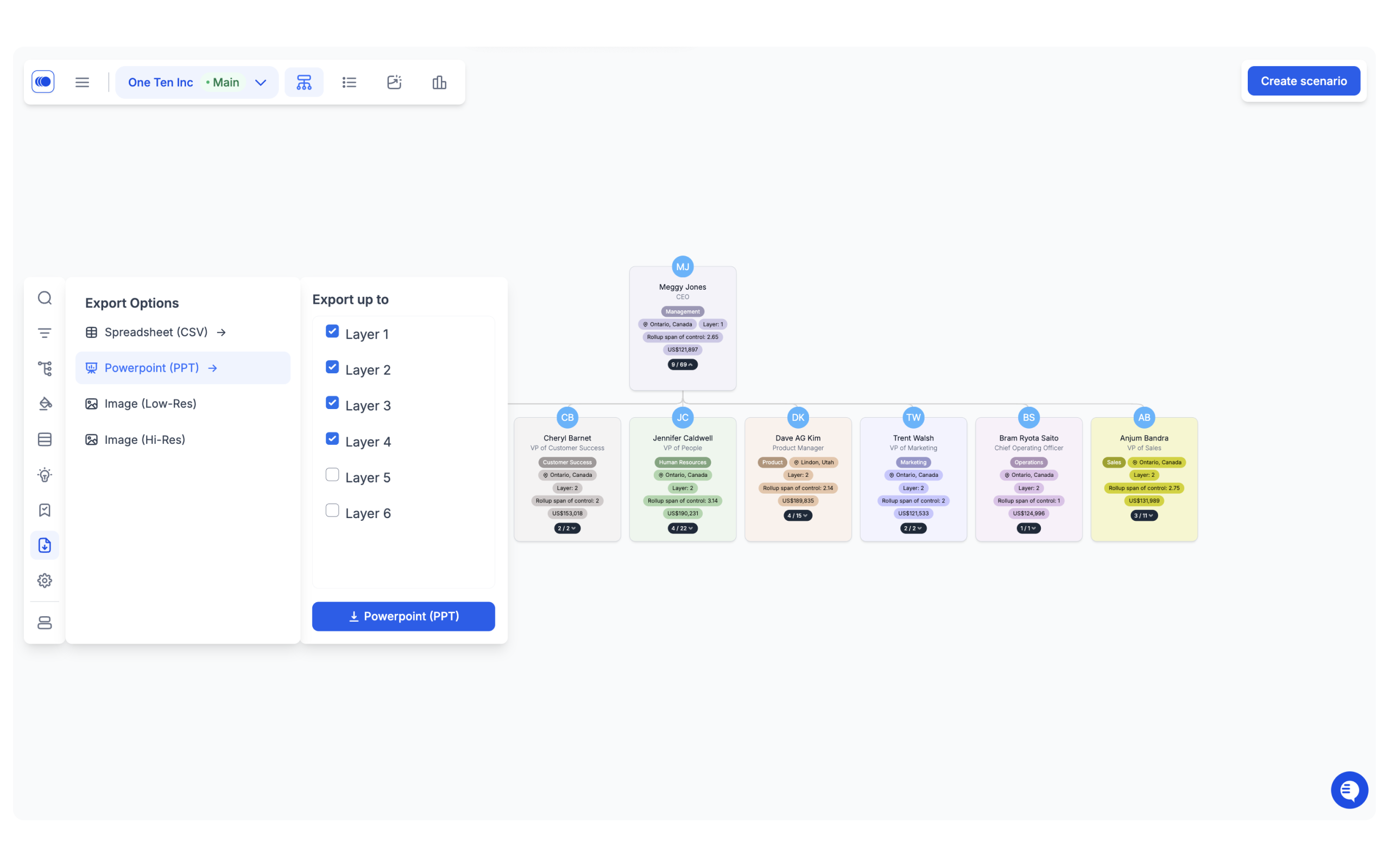 Download org chart as PPT